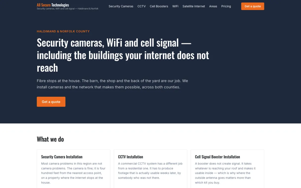 Security Camera Installers homepage